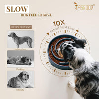JASGOOD Slow Feeder Dogs Bowl for Large Medium Dogs - Large / G-Ink Blue - image 3