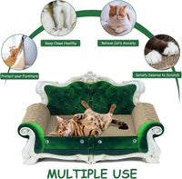 Luxury Cardboard Cat Scratcher Sofa Bed - Green Crown - image 4