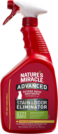 Nature’s Miracle Advanced Cat Stain & Odor Eliminator - Lemon / 32 Fl Oz (Pack of 1)