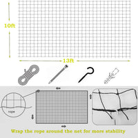 Wire-Reinforced Cat Netting, Bite Resistant - 4x3m-Black - image 2