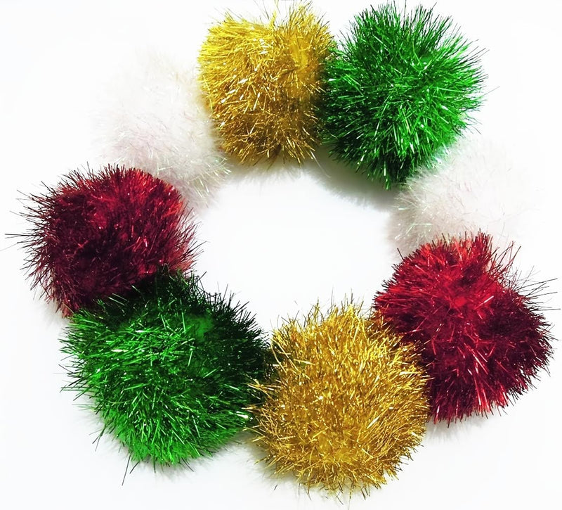 Bushy Sparkle Ball Cat Toy - 12 Pack