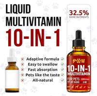 Liquid Multivitamin for Dogs – Daily Glucosamine, Vitamin B, C & D3 Support – Cat Vitamins for Indoor Cats to Care for Joints & HIPS, Skin & Coat, and Gut – Help with Allergies & UTIs – 2 Oz