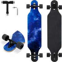 TLHB 41 inch drop through longboard skateboard with 9-ply maple deck and PU wheels - view 3