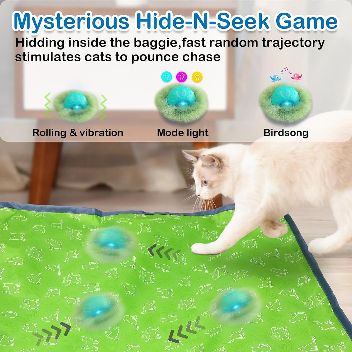 Waaiio Interactive Cat Toys for Indoor Cats - green - image 2