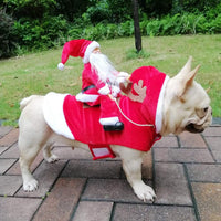 Santa Dog Costume, Dog Christmas Outfit, Riding Pet Costume - Santa / M(Neck:11.8-15" Chest:18.1-22.4") - image 2