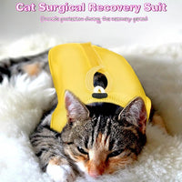 Nuanchu 3 Pieces Cat Recovery Suit Kitten Recovery Suit E-Collar Alternative for Cats and Dogs Abdominal Skin Anti Licking Pajama Clothes Sets(Simple Pattern,Large)