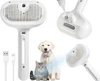 3-in-1 Steam Brush for Cats & Dogs – Hair Removal Comb with One-Click Release & Water Spray – Grooming Brush for Shedding, Long/Short Hair