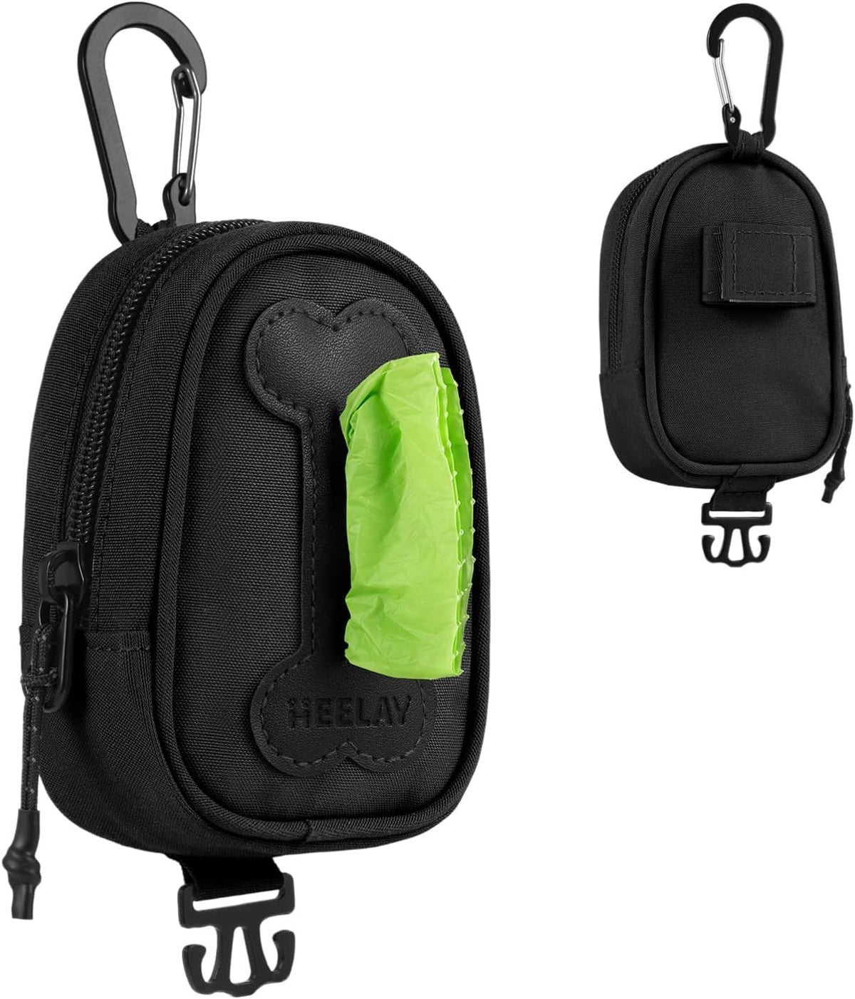 Dog Poop Bag Holder for Various Leashes - Black