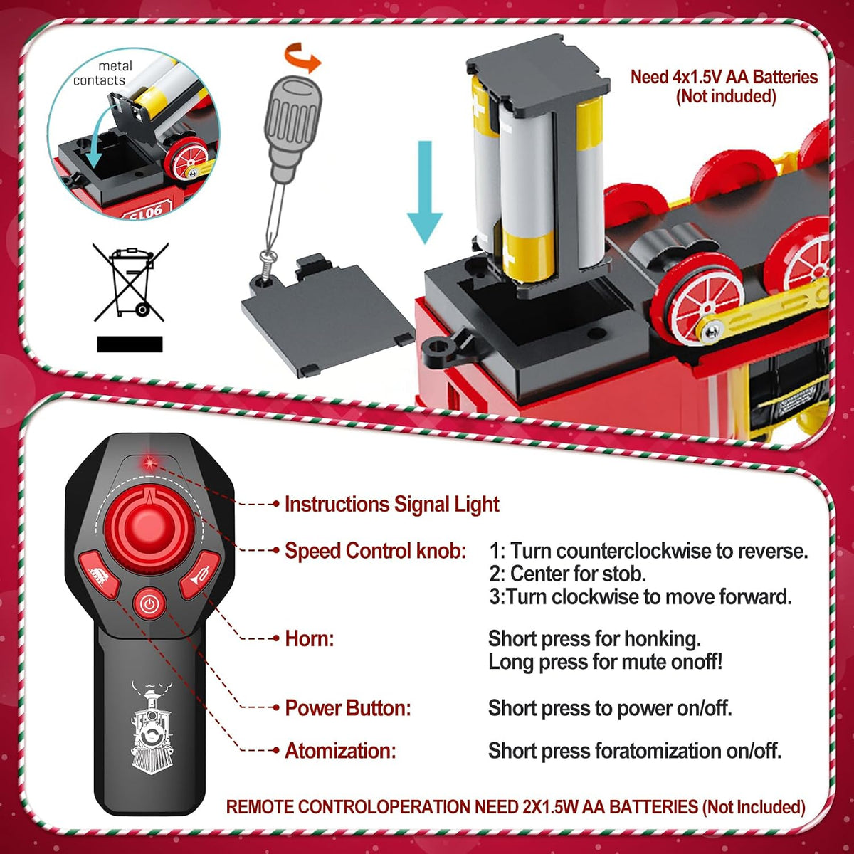 Hot Bee steam locomotive train toy engine with smoke, flashing headlights and sounds - view 4