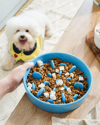 Ceramic Slow Feeder Dog Bowls Small Breed - Blue / M-1.75 Cups - image 2