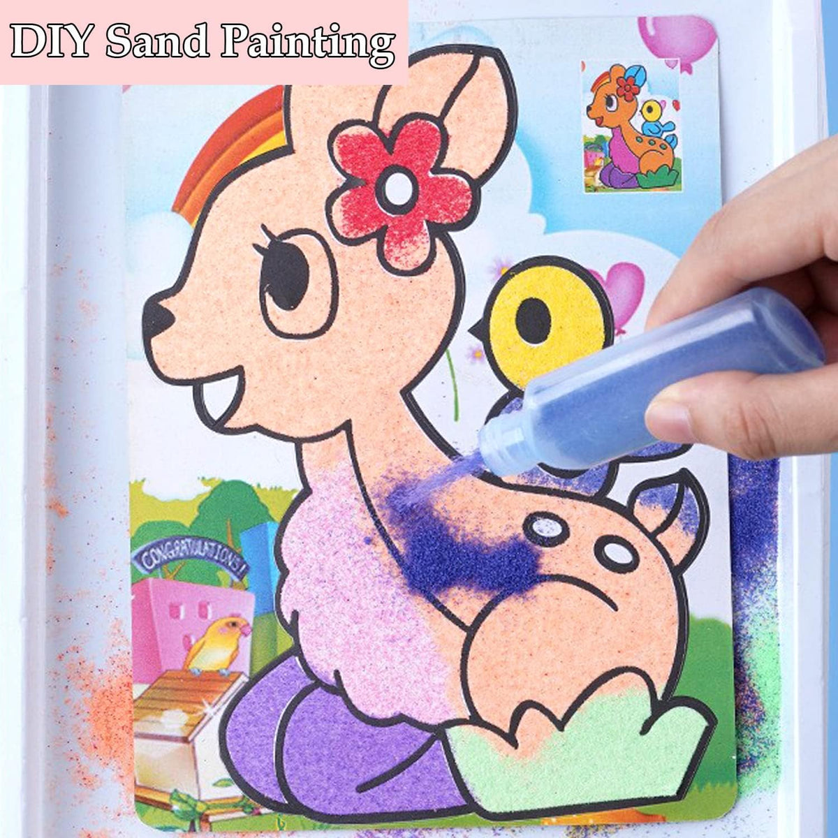 Niurewan 24 PCS Art Sand, DIY Sand Arts and Crafts Kit - 38 Colors - image 4