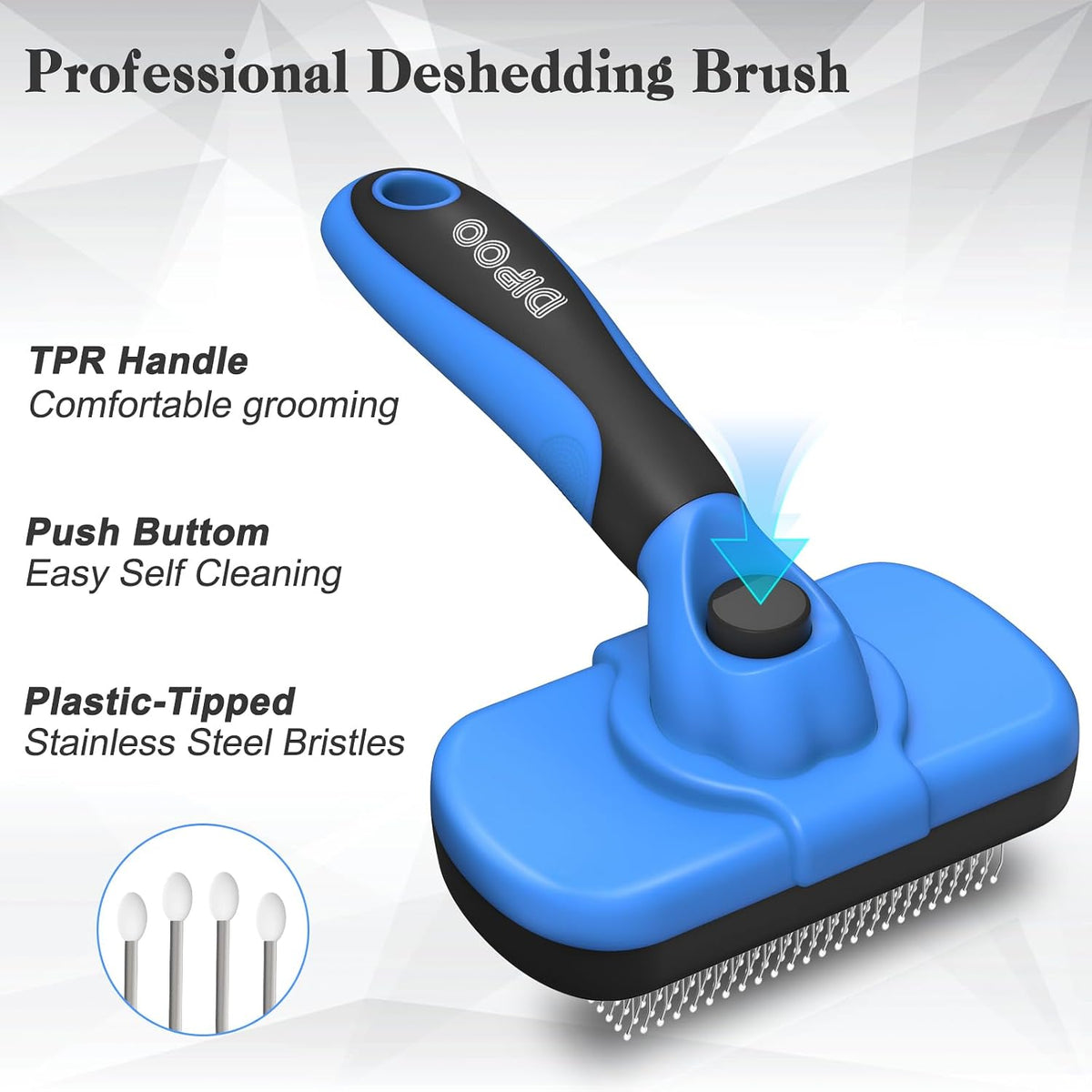 Dipoo Self Cleaning Shedding Brush - Blue - image 2