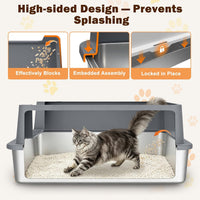 AIPERRO Stainless Steel Litter Box with Lid - Dark Grey / XXX-Large - image 2