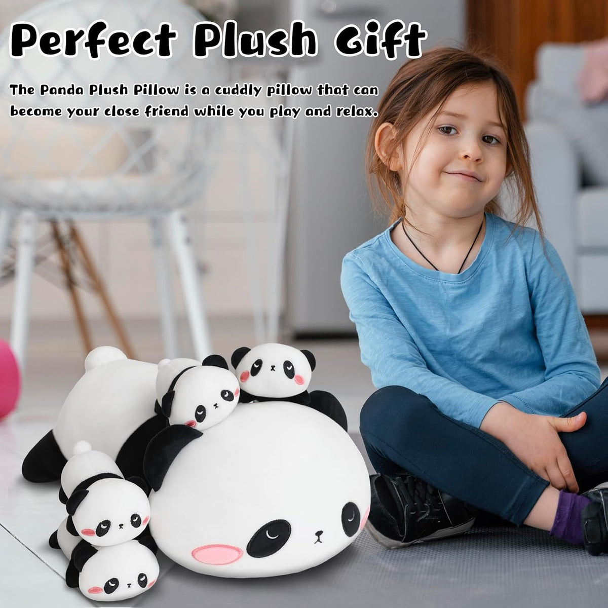 TOYSYM Seal Plush with 4 Babies - Panda Bear - image 3