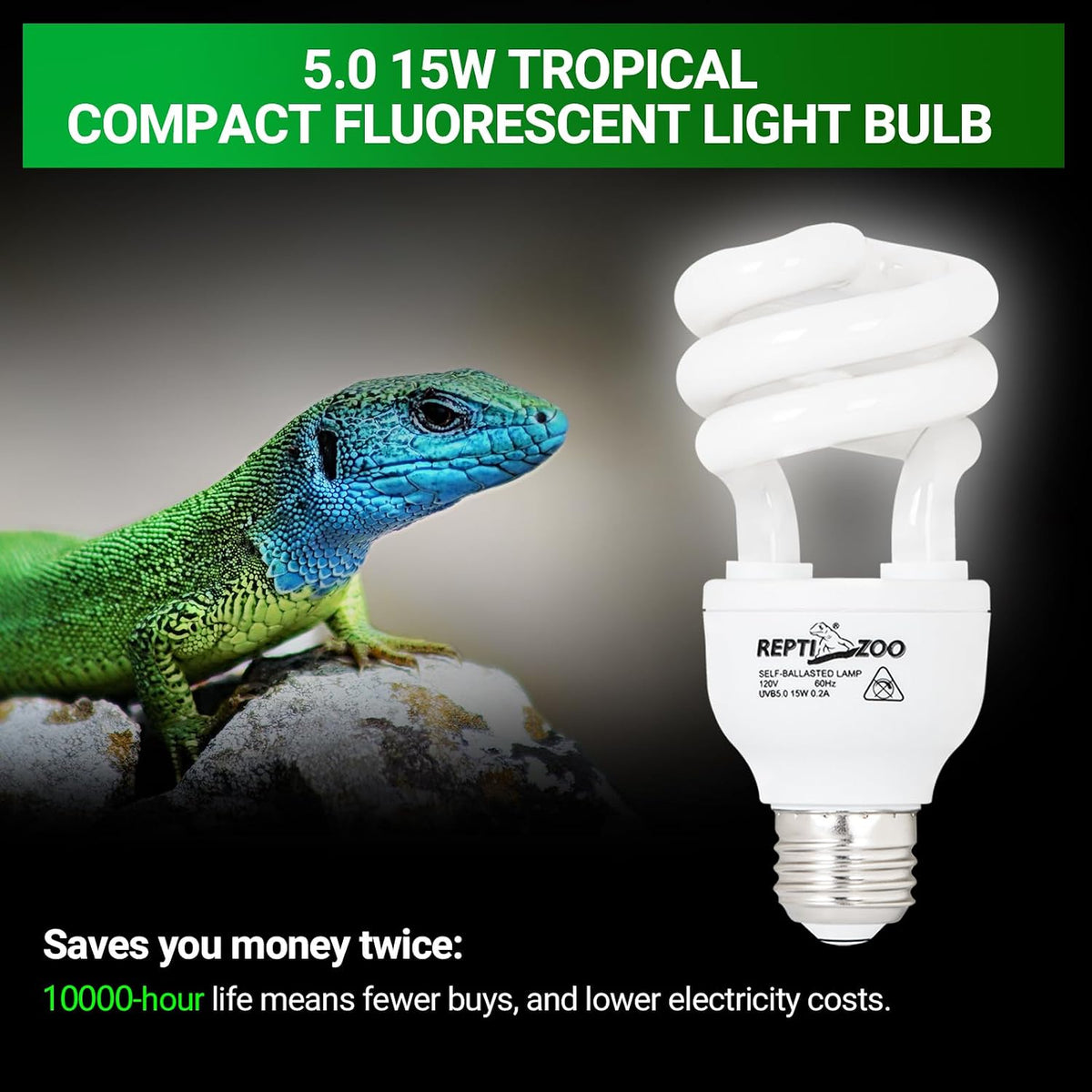 REPTI ZOO UVB Light for Tropical Reptile - 5.0 15W - image 4