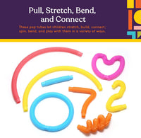 Special Supplies Fun Pull and Stretch Tubes for Kids, Pop, Bend - 16-Pack Primary Colors - image 2