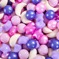 GOGOSO Ball Pit Balls Stars Moon Shapes Plastic Pitballs for Child - 100 balls / Pink Purple