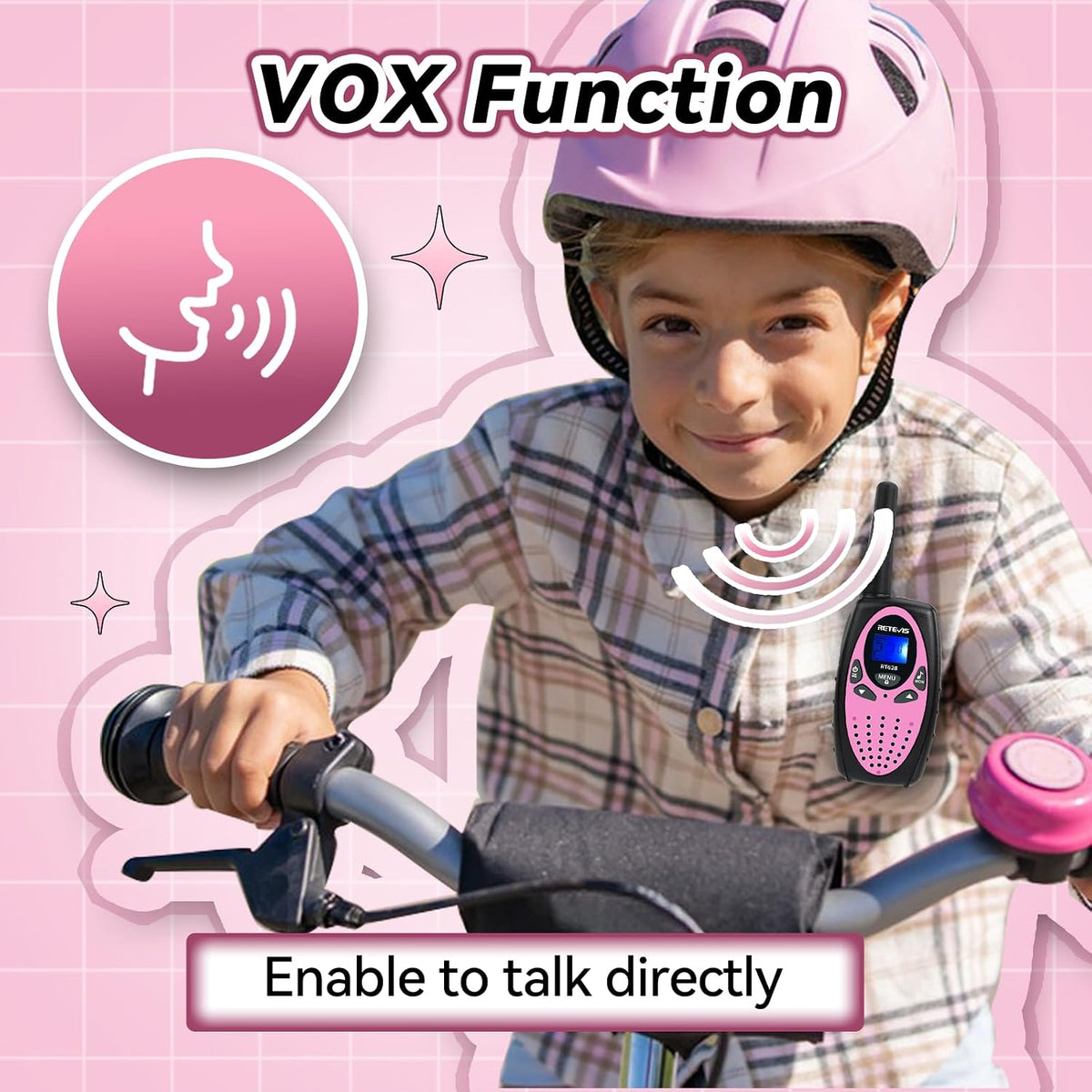 Retevis RT628 Walkie Talkies for Kids - Black Pink / 2 - image 3