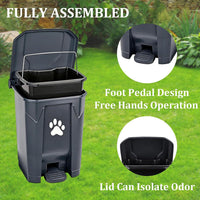 Dog Poop Trash Can Outside with Poop Scooper - Grey-Green Bag / 20L - image 4