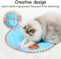 Migipaws Interactive Cat Ball Toy Set, Fun Tracker, Glowing Chase Ball with MystiChaser Pouch, Fluffy Tail, A Small Mice(Blue)