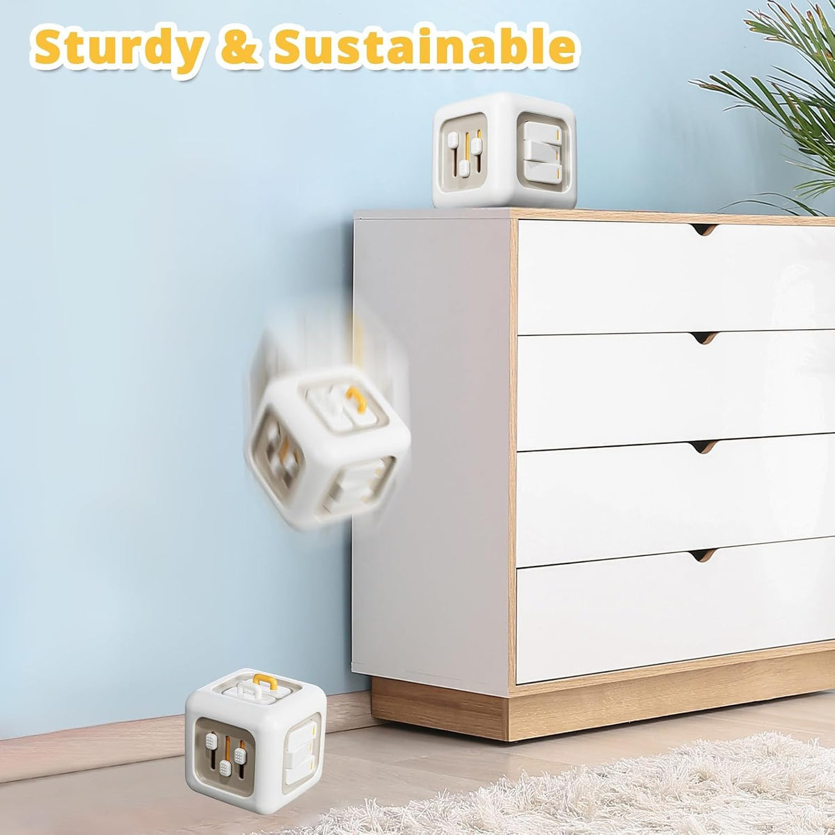 SOCBTNSO Montessori Busy Cube Travel Toy - Off-white - image 4