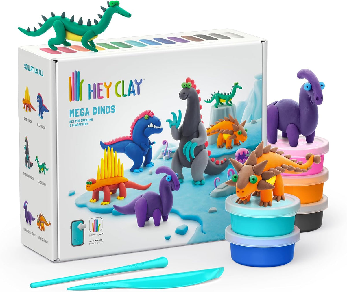Hey Clay Exotic Pets air dry clay kit with 15 cans and sculpting tools - view 3