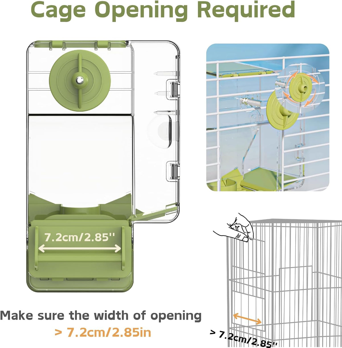 Automatic Bird Feeder, Bird Cage Feeder with Perch Multi-Functional Holder for Fruits Vegetables - Green - image 4