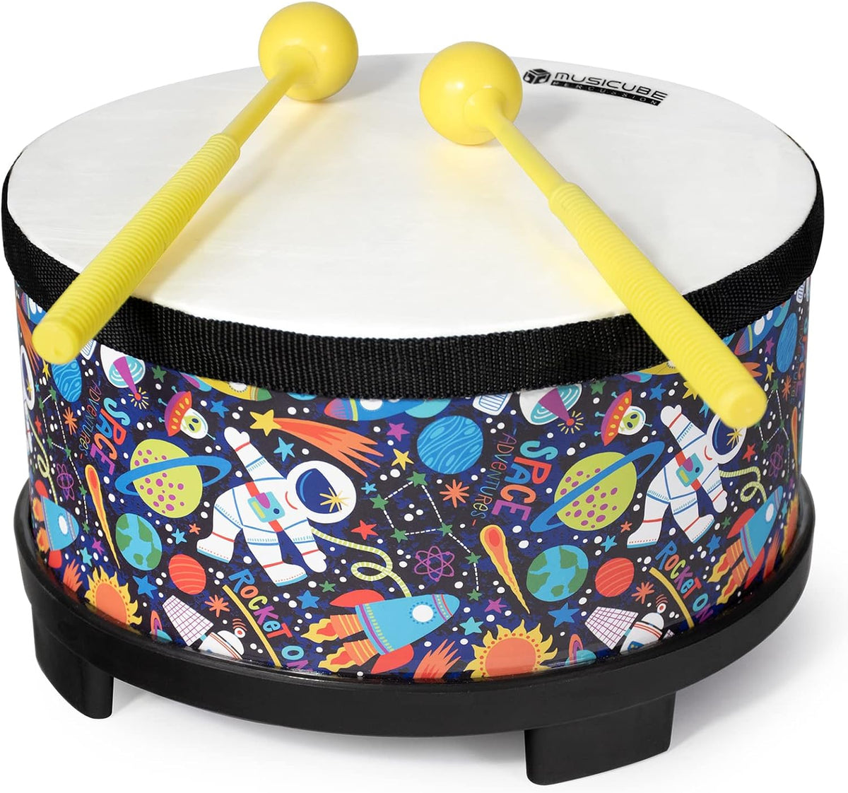 Kids Drum Set 8-Inch Wooden Drum Toys with an Adjustable Strap and 2 - 8-inch Floor Tom Drum