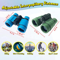 ESSENSON binoculars for kids, set of 2 in blue and black with neck straps and carrying bags - view 4