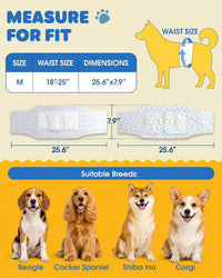 Powools Male Dog Wraps, 96 Count Disposable Dog Diapers, Small – Essentials for Dogs - Medium - 96 Packs - image 3