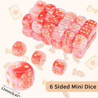 24 of Pack 16MM 6 Sided Dice Set, Two Colours D6 Game Dice Set - Red White - image 2
