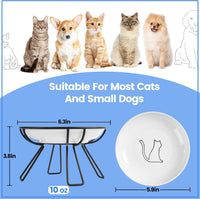 Ceramic Cat Bowls, Raised, Whisker Friendly - raised dish,2 pack / line cat - image 3