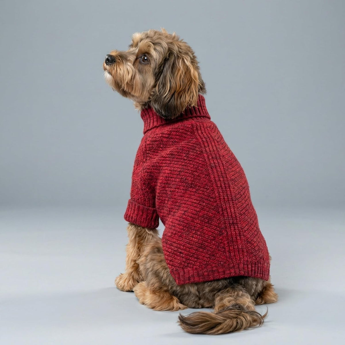 Fitwarm Thermal Knitted Dog Sweater Doggy Winter Coat Pet Clothes - Medium / Burgundy Red - image 4