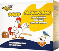 RANZ 5LBS Non-GMO Dried Mealworms for Chickens, High Protein Meal Worms, Premium Chicken Feed, Perfect Bird Food and Chicken Treats, Whole Large Mealworms for Wild Birds, Ducks, Fish