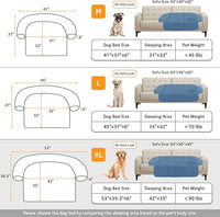 GGIB Calming Dog Bed Fluffy Plush Dog Mat for Furniture Protector with Removable Washable Cover for Large Medium Small Dogs and Cats (Extra Large (53x39.3x6), Navy)