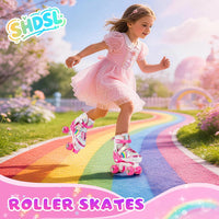 SHDSL pink rainbow light up adjustable roller skates for girls - view 31