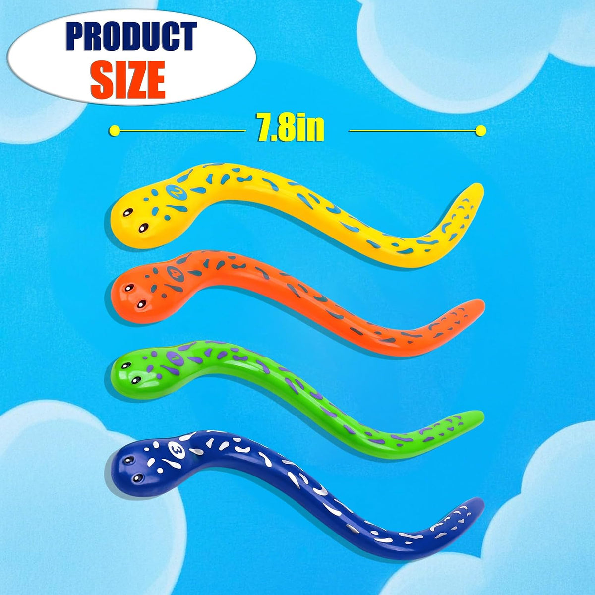 Summer Pool Toys Underwater Diving Games Dive Sticks Duck 3-Pack – Fun for Kids & Family - Snake - image 4
