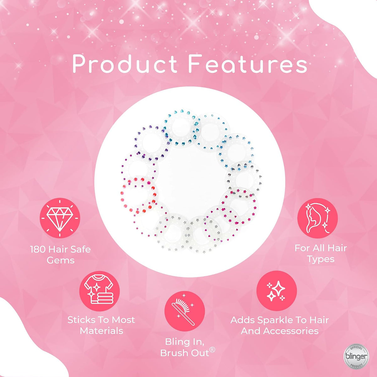 Blinger Glimmer Collection refill pack with 180 colorful gems on refill discs - view 7