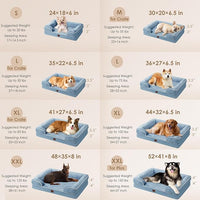 EHEYCIGA Orthopedic Dog Bed for Small Dogs, Waterproof Memory Foam Small Dog Beds with Sides, Non-Slip Bottom and Egg-Crate Foam Medium Pet Couch Bed with Washable Removable Cover, Washed Blue