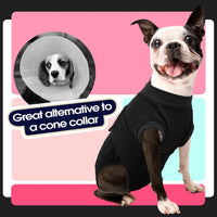 Dog Surgery Suit, Surgical Suit for Dogs, Dog Onesie for Surgery – Essentials for Dogs - Xl(back:20.1-24.8in,wt:42-75lbs) / Black - image 4