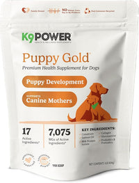 K9 Power Puppy Gold 1 lb - Supplement for Growing Puppies & Nursing Mothers - Essential Nutrients for Healthy Growth & Development - 45 Scoops