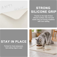 Silicone Pet Feeding Mats, 24''x16'' Large Size, Waterproof - CreamWhite / 19"L x 12"W - image 4