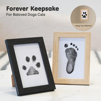 Inkless Paw Print Kit for Dogs, Cats & Babies - Black Pad,Black/Natural Wood Frame / 4-Pack,Large - image 2