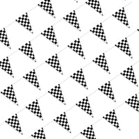 Piokio 100ft Black and White Checkered Flag Banner – Fun for Kids & Family - Black and White / 12x18 Inch(100ft )