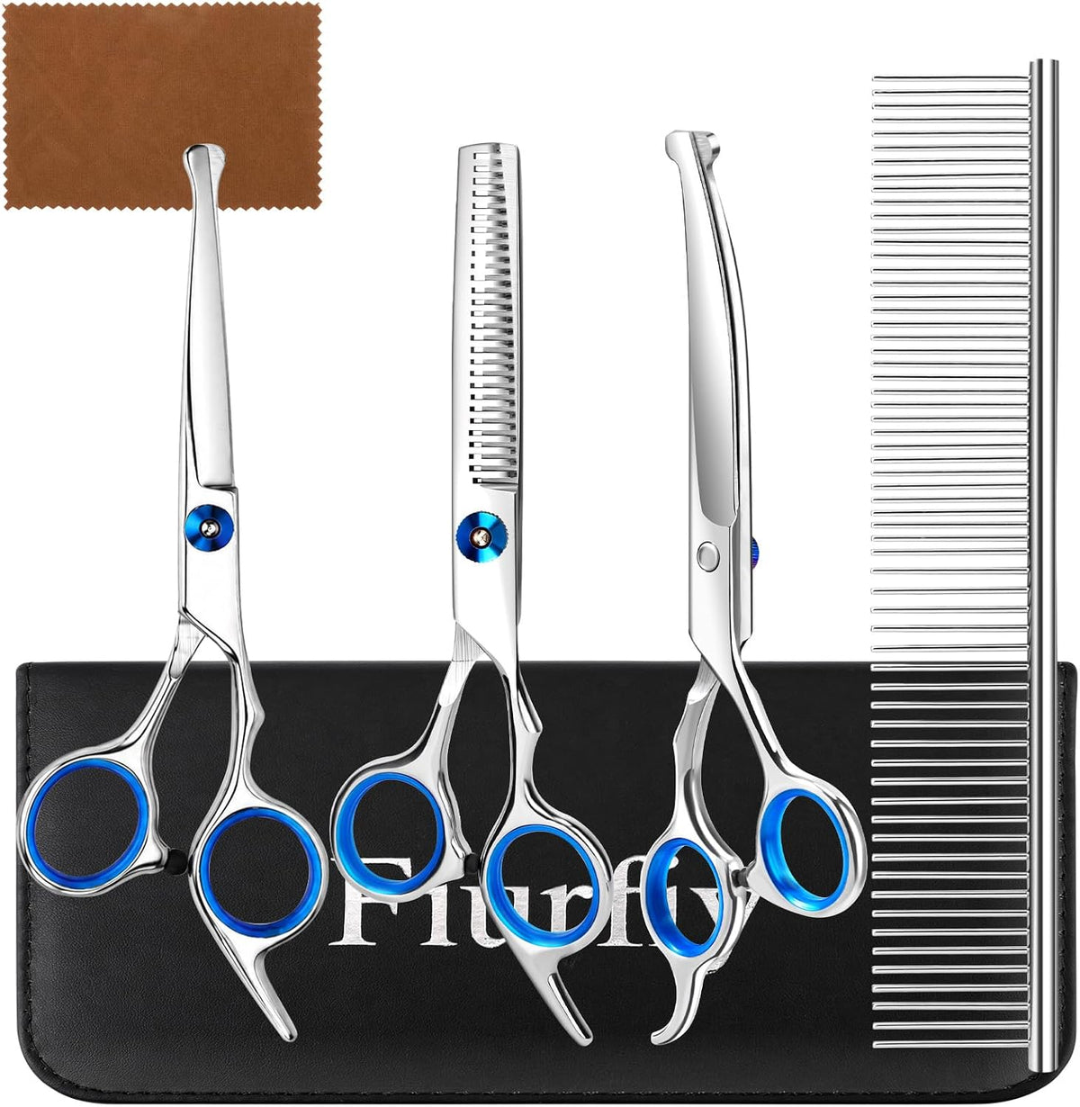 6-in-1 Dog Grooming Scissors - Blue 5 in 1