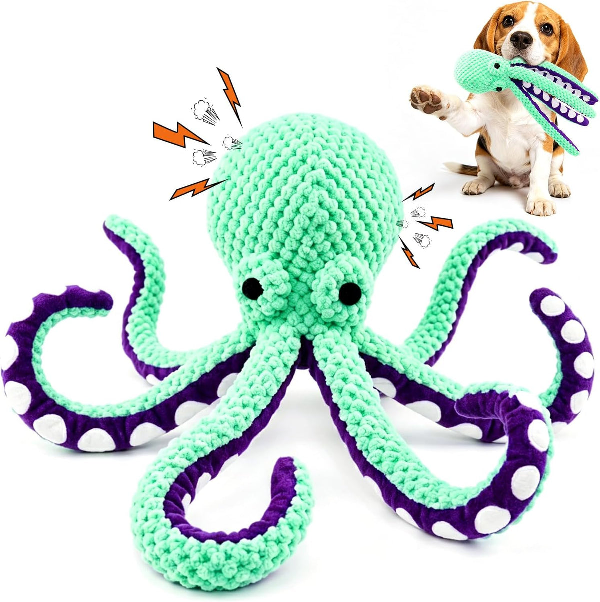 Fuufome Squeaky Dog Toys for Indoor Play with Small - Green