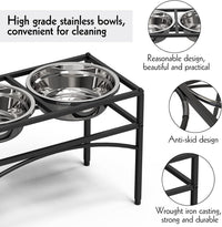 Elevated Dog Bowls for Large Dogs - Black Medium - image 2