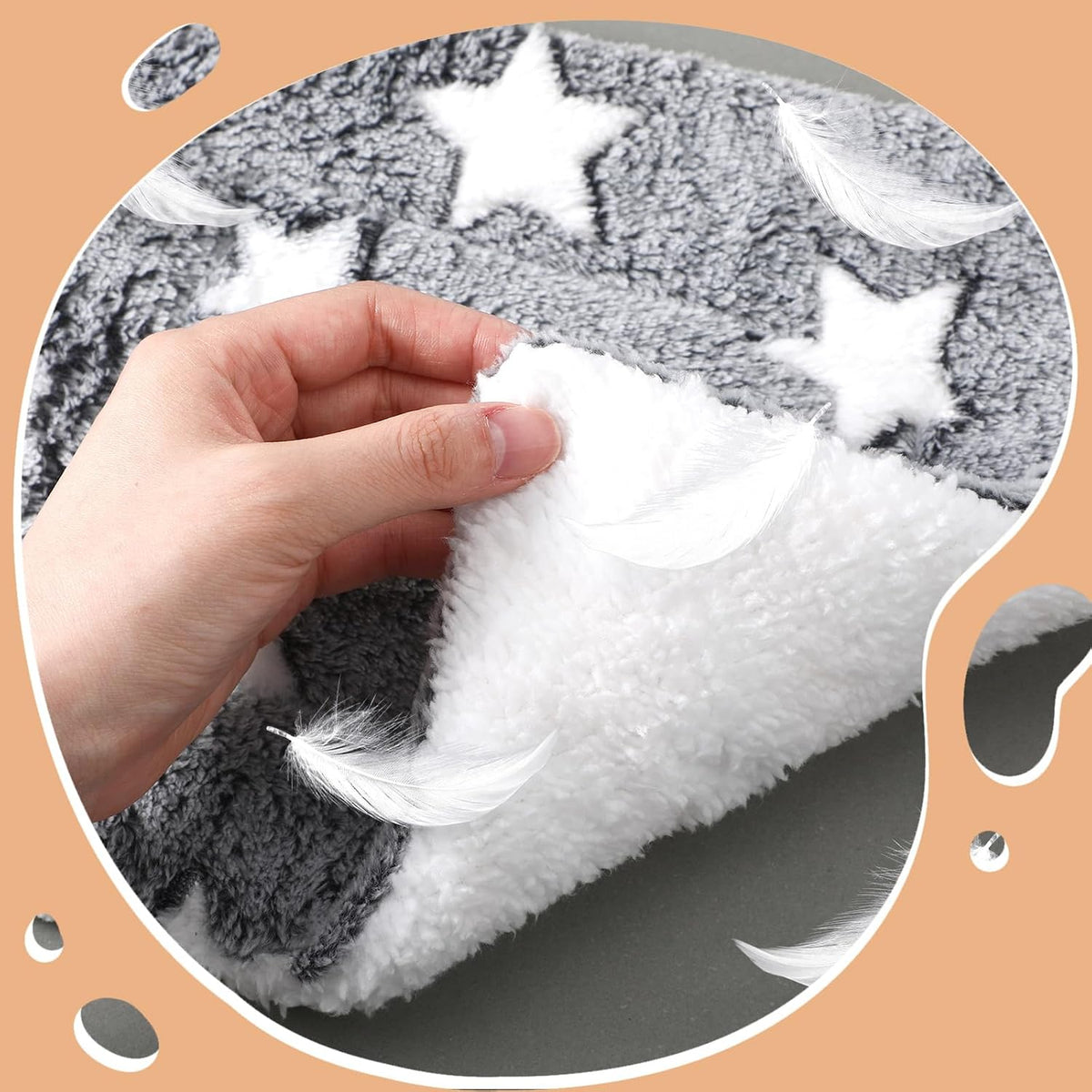 Jetec 3 Pcs Guinea Pig Beds, Fleece Small Animal Mats - Fleece / Pineapple Grid / Gray - image 3
