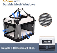 JESPET 3 Door Soft Dog Crates Kennel - 7-Light Grey / Large(30"L x 21"W x 23"H) - image 2