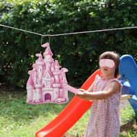Princess Castle Pinata - Pink Castle Pinata with Blindfold and Bat for Girls Kids Princess Theme - Castle B - image 3
